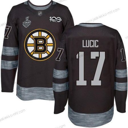 Miesten Boston Bruins #17 Milan Lucic Musta 1917-2017 100th Vuosipäivä 2019 Stanley Cup Final Bound Ommeltu Jääkiekko Paita