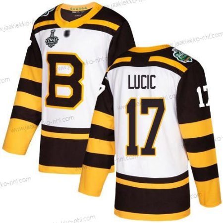 Miesten Boston Bruins #17 Milan Lucic Valkoinen Aito 2019 Talvi Klassinen 2019 Stanley Cup Final Bound Ommeltu Jääkiekko Paita