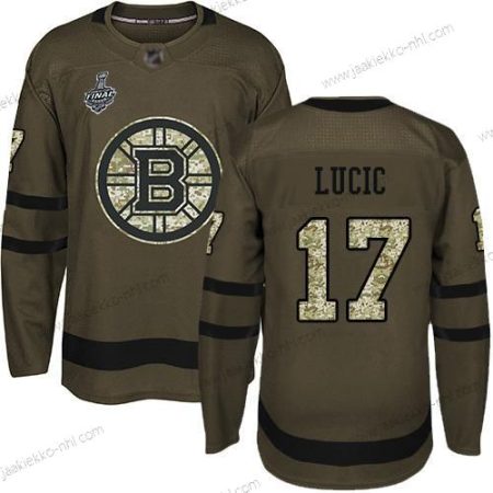 Miesten Boston Bruins #17 Milan Lucic Vihreä Salute to Service 2019 Stanley Cup Final Bound Ommeltu Jääkiekko Paita