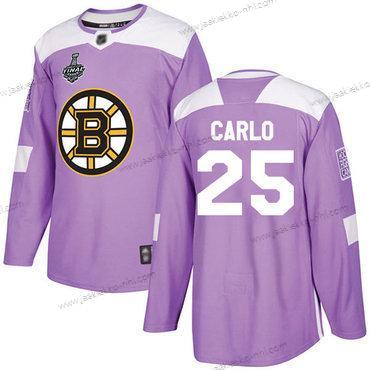 Miesten Boston Bruins #25 Brandon Carlo Violetti Aito Taistelee syöpää vastaan 2019 Stanley Cup Final Bound Ommeltu Jääkiekko Paita