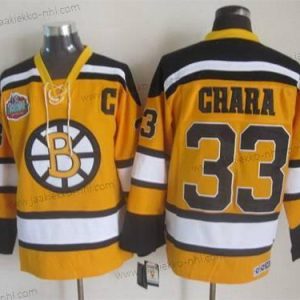 Miesten Boston Bruins #33 Zdeno Chara 2009-10 Keltainen CCM Vintage Paita