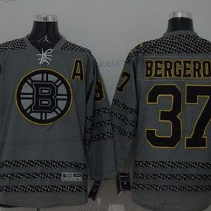 Miesten Boston Bruins #37 Patrice Bergeron Charcoal Harmaa Paita