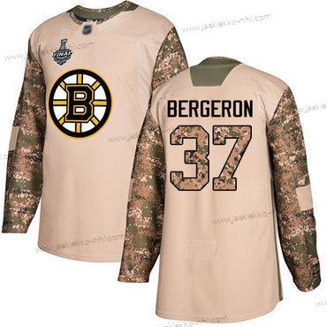 Miesten Boston Bruins #37 Patrice Bergeron Maastokuvio Aito 2017 Veterans Day 2019 Stanley Cup Final Bound Ommeltu Jääkiekko Paita