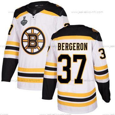 Miesten Boston Bruins #37 Patrice Bergeron Valkoinen Road Aito 2019 Stanley Cup Final Bound Ommeltu Jääkiekko Paita