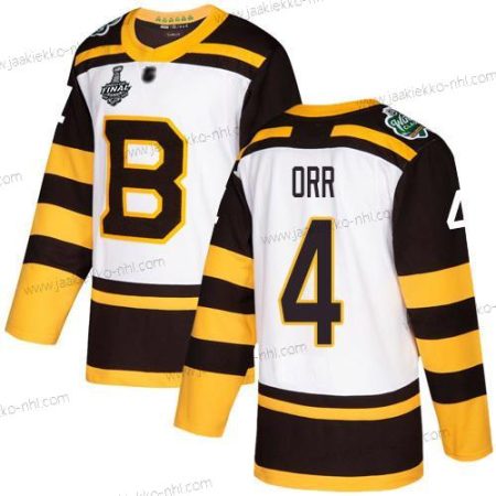 Miesten Boston Bruins #4 Bobby Orr Valkoinen Aito 2019 Talvi Klassinen 2019 Stanley Cup Final Bound Ommeltu Jääkiekko Paita