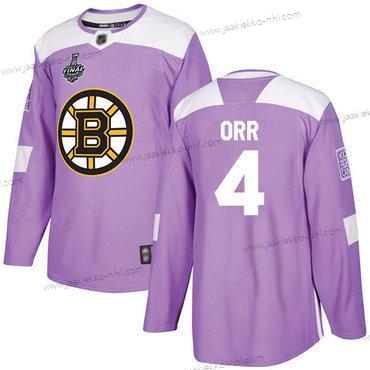 Miesten Boston Bruins #4 Bobby Orr Violetti Aito Taistelee syöpää vastaan 2019 Stanley Cup Final Bound Ommeltu Jääkiekko Paita