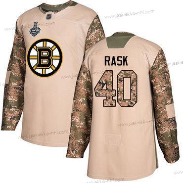 Miesten Boston Bruins #40 Tuukka Rask Maastokuvio Aito 2017 Veterans Day 2019 Stanley Cup Final Bound Ommeltu Jääkiekko Paita