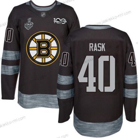 Miesten Boston Bruins #40 Tuukka Rask Musta 1917-2017 100th Vuosipäivä 2019 Stanley Cup Final Bound Ommeltu Jääkiekko Paita