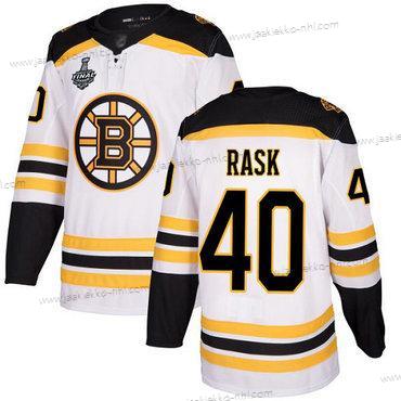 Miesten Boston Bruins #40 Tuukka Rask Valkoinen Road Aito 2019 Stanley Cup Final Bound Ommeltu Jääkiekko Paita