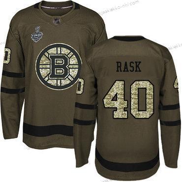 Miesten Boston Bruins #40 Tuukka Rask Vihreä Salute to Service 2019 Stanley Cup Final Bound Ommeltu Jääkiekko Paita