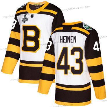 Miesten Boston Bruins #43 Danton Heinen Valkoinen Aito 2019 Talvi Klassinen 2019 Stanley Cup Final Bound Ommeltu Jääkiekko Paita