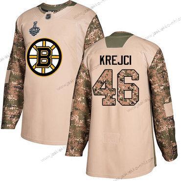 Miesten Boston Bruins #46 David Krejci Maastokuvio Aito 2017 Veterans Day 2019 Stanley Cup Final Bound Ommeltu Jääkiekko Paita