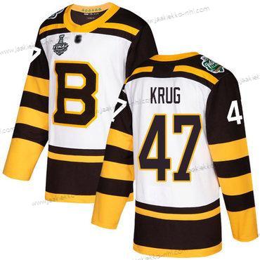 Miesten Boston Bruins #47 Torey Krug Valkoinen Aito 2019 Talvi Klassinen 2019 Stanley Cup Final Bound Ommeltu Jääkiekko Paita