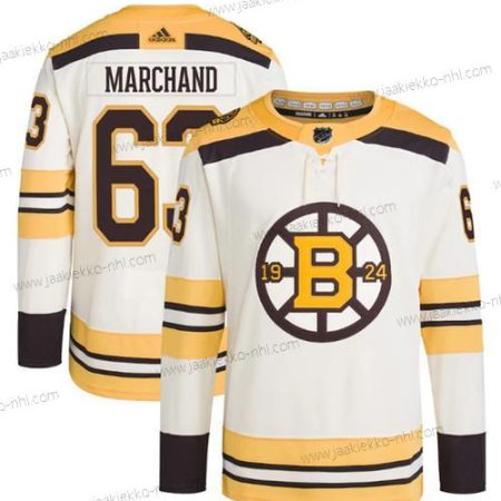 Miesten Boston Bruins #63 Brad Marchand Kerma 100th Vuosipäivä Ommeltu Paita