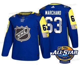 Miesten Boston Bruins #63 Brad Marchand Sininen 2018 NHL All-Star Ommeltu Jääkiekko Paita