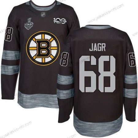 Miesten Boston Bruins #68 Jaromir Jagr Musta 1917-2017 100th Vuosipäivä 2019 Stanley Cup Final Bound Ommeltu Jääkiekko Paita