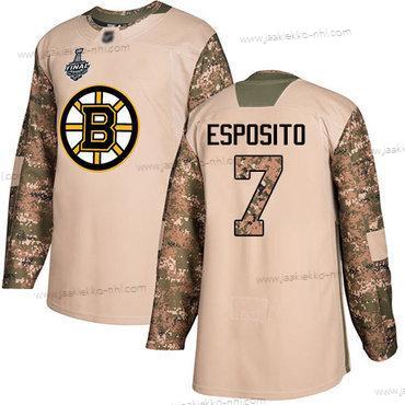 Miesten Boston Bruins #7 Phil Esposito Maastokuvio Aito 2017 Veterans Day 2019 Stanley Cup Final Bound Ommeltu Jääkiekko Paita