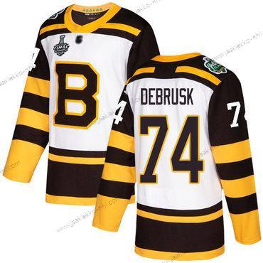 Miesten Boston Bruins #74 Jake Debrusk Valkoinen Aito 2019 Talvi Klassinen 2019 Stanley Cup Final Bound Ommeltu Jääkiekko Paita