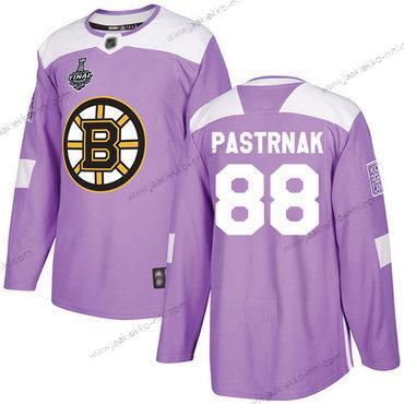 Miesten Boston Bruins #88 David Pastrnak Violetti Aito Taistelee syöpää vastaan 2019 Stanley Cup Final Bound Ommeltu Jääkiekko Paita