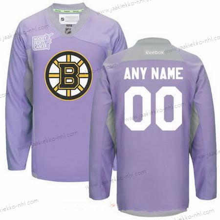 Miesten Boston Bruins Mukautettu Violetti Pinkki Reebok Jääkiekko Taistelee syöpää vastaan Harjoitus Paita