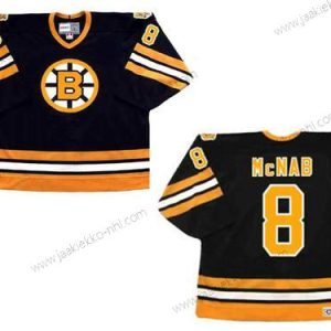 Miesten Boston Bruins Musta Keltainen #8 Peter Mcnab 1978 CCM Vintage Kolmas paita NHL Jääkiekko Paita