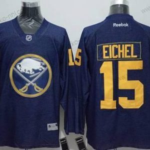 Miesten Buffalo Sabres #15 Jack Eichel Laivastonsininen Sininen Denim Fabric Paita