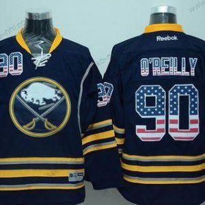 Miesten Buffalo Sabres #90 Ryan O’Reilly Reebok Laivastonsininen Sininen USA Flag Jääkiekko Paita