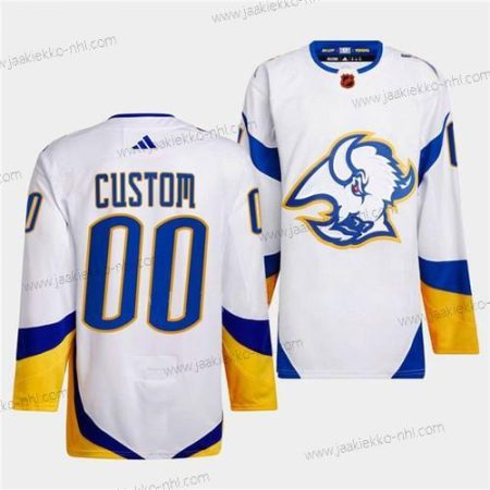 Miesten Buffalo Sabres Mukautettu Valkoinen 2022-23 Käänteinen Retro Ommeltu Paita