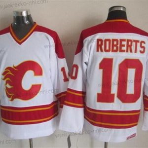 Miesten Calgary Flames #10 Gary Roberts Valkoinen Retro CCM Paita