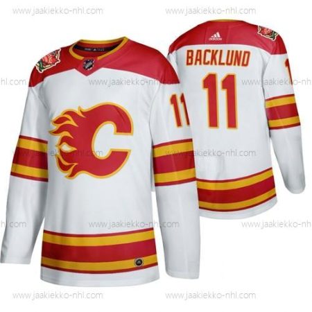 Miesten Calgary Flames #11 Mikael Backlund 2019 Heritage Klassinen Aito Valkoinen Paita