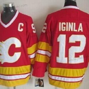 Miesten Calgary Flames #12 Jarome Iginla Punainen Vieraspaita Retro CCM Paita