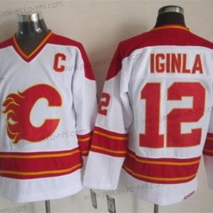 Miesten Calgary Flames #12 Jarome Iginla Valkoinen Retro CCM Paita