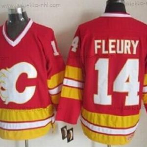 Miesten Calgary Flames #14 Theoren Fleury Punainen Vieraspaita Retro CCM Paita