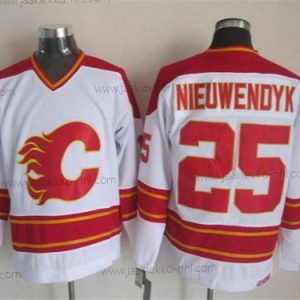 Miesten Calgary Flames #25 Joe Nieuwendyk Valkoinen Retro CCM Paita