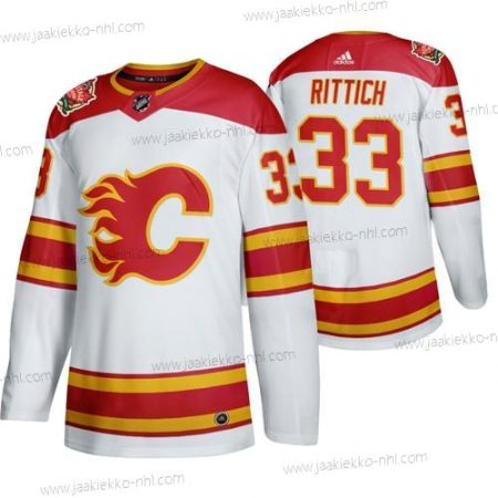 Miesten Calgary Flames #33 David Rittich 2019 Heritage Klassinen Aito Valkoinen Paita