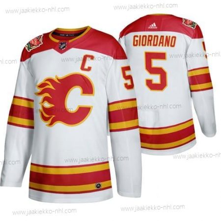 Miesten Calgary Flames #5 Mark Giordano 2019 Heritage Klassinen Aito Valkoinen Paita