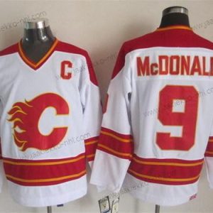 Miesten Calgary Flames #9 Lanny Mcdonald Valkoinen Retro CCM Paita