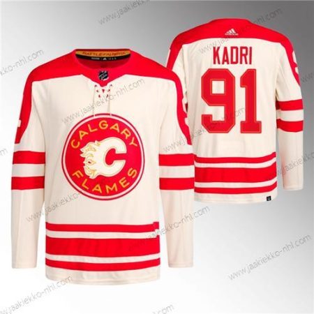 Miesten Calgary Flames #91 Nazem Kadri 2023 Kerma Klassinen Primegreen Ommeltu Paita