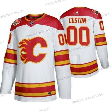 Miesten Calgary Flames Mukautettu 2019 Heritage Klassinen Aito Valkoinen Paita