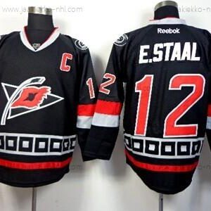 Miesten Carolina Hurricanes #12 Eric Staal Musta Vieraspaita Paita