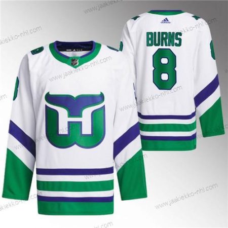 Miesten Carolina Hurricanes #8 Brent Burns Valkoinen 2023-24 Ommeltu Paita