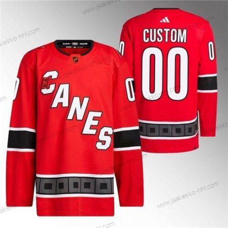 Miesten Carolina Hurricanes Mukautettu Punainen 2022-23 Käänteinen Retro Ommeltu Paita