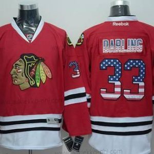 Miesten Chicago Blackhawks #00 Scott Darling USA Flag Punainen Paita