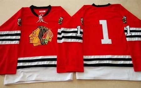 Miesten Chicago Blackhawks #1 Glenn Hall 1960-61 Punainen Vintage Paita