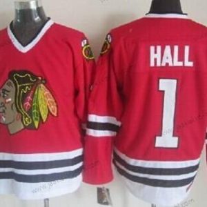 Miesten Chicago Blackhawks #1 Glenn Hall Punainen Retro CCM Paita