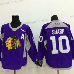 Miesten Chicago Blackhawks #10 Patrick Sharp 2014 Training Violetti Paita