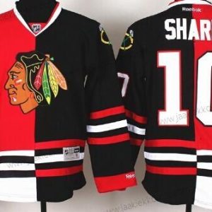 Miesten Chicago Blackhawks #10 Patrick Sharp Punainen #2 Musta Two Tone Paita