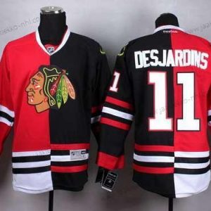 Miesten Chicago Blackhawks #11 Andrew Desjardins Punainen #2 Musta Two Tone Paita