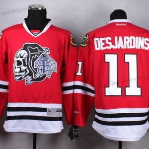 Miesten Chicago Blackhawks #11 Andrew Desjardins Punainen With Musta Skulls Paita