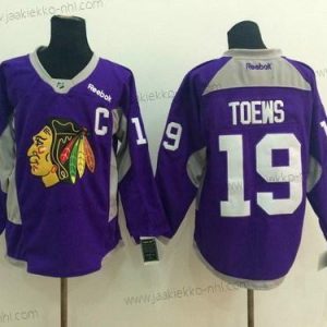 Miesten Chicago Blackhawks #19 Jonathan Toews 2014 Training Violetti Paita